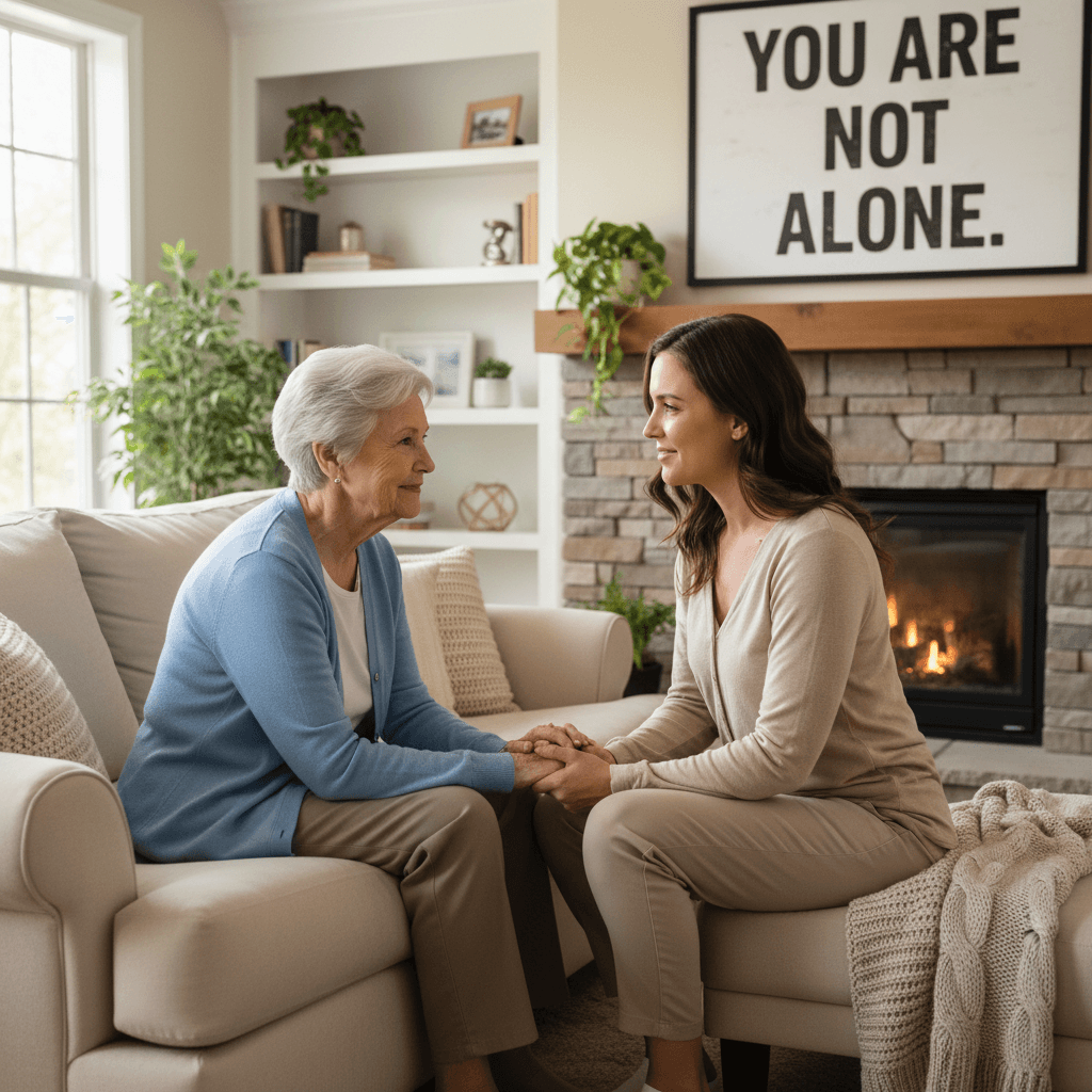 Caregiver supporting family member at home
